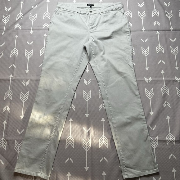 Eileen Fisher Jeans Women's Sz 12 Organic Cotton Mid Rise Denim‎ Stretch Gray - Picture 1 of 7